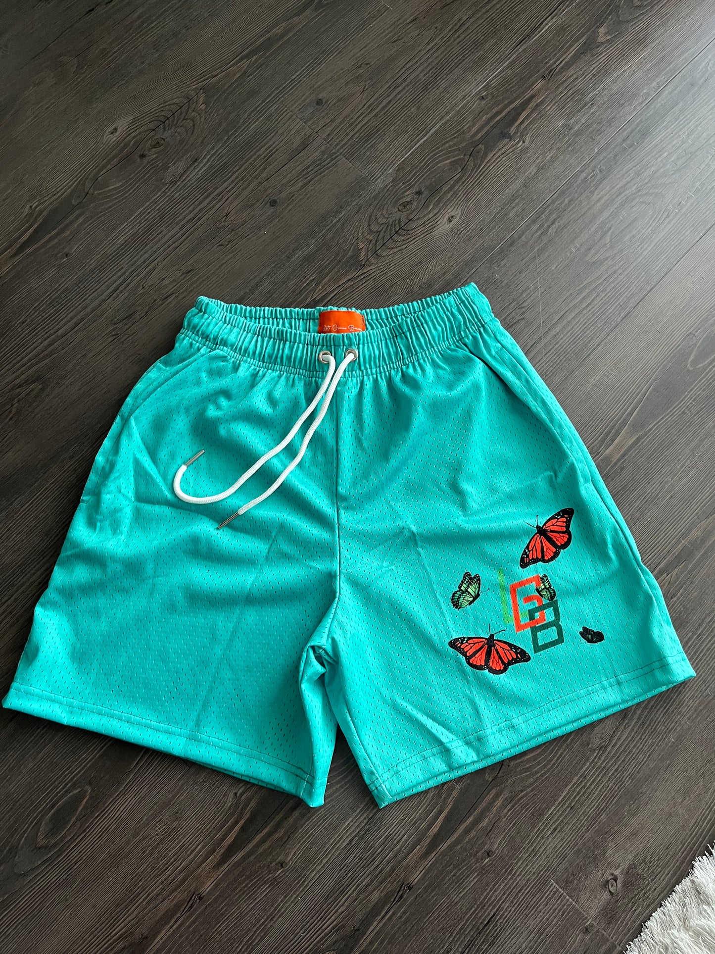 Lets Geaux Breaux Turquoise Blue Shorts