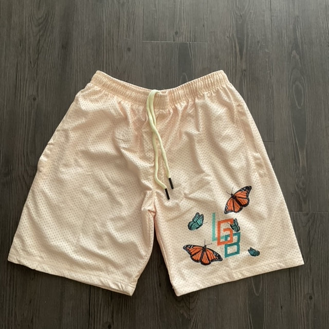 Cream Logo Shorts