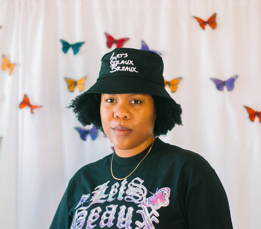 "Lets Geaux Breaux" Black Bucket Hat